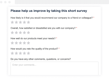 5-star Customer Satisfaction Survey