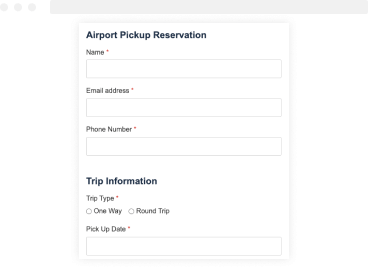 Airport Pickup Reservation Form